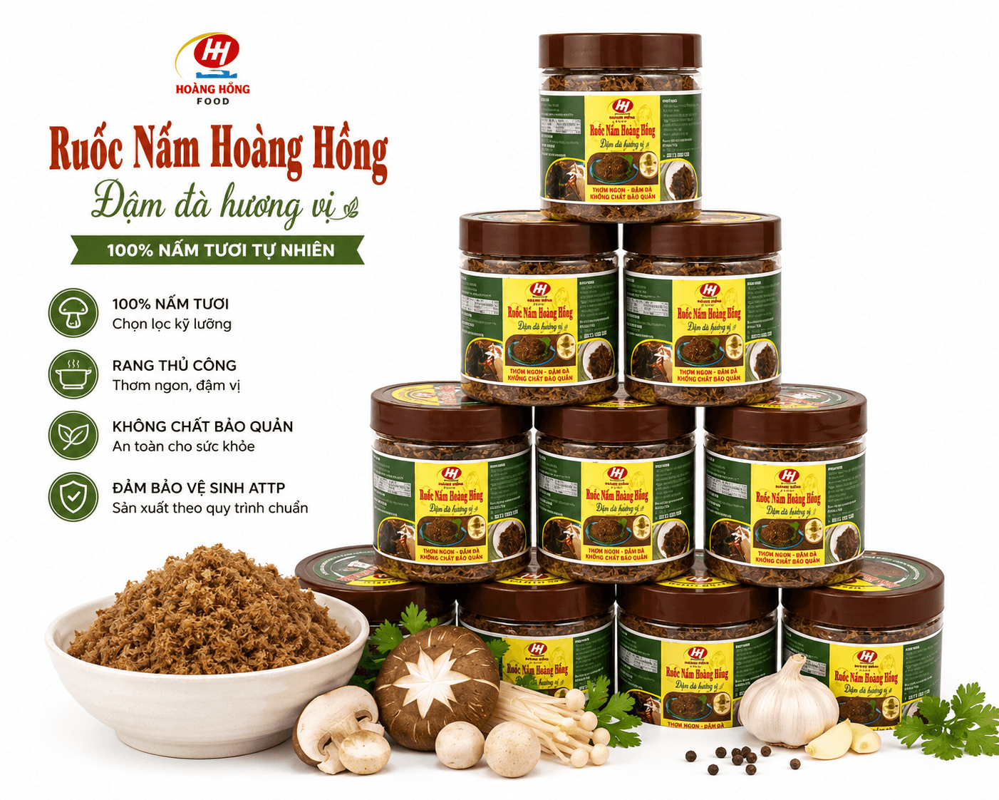 Ruốc Nấm Hương Thuần Chay